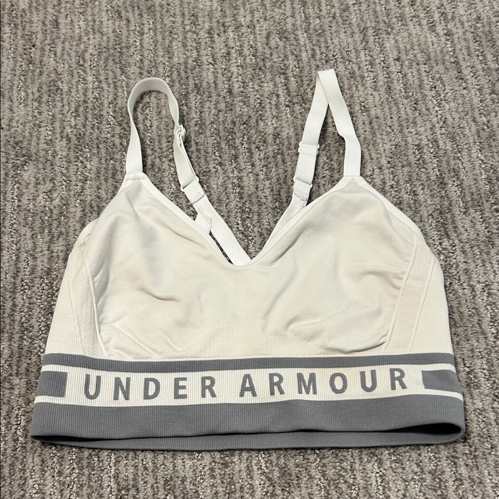 Under Armour White and Gray Sports Bra